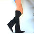 DAMEN SCHUHE STIEFELETTEN STIEFEL ELEGANT MODERN KEILABSATZ HIGH HEELS